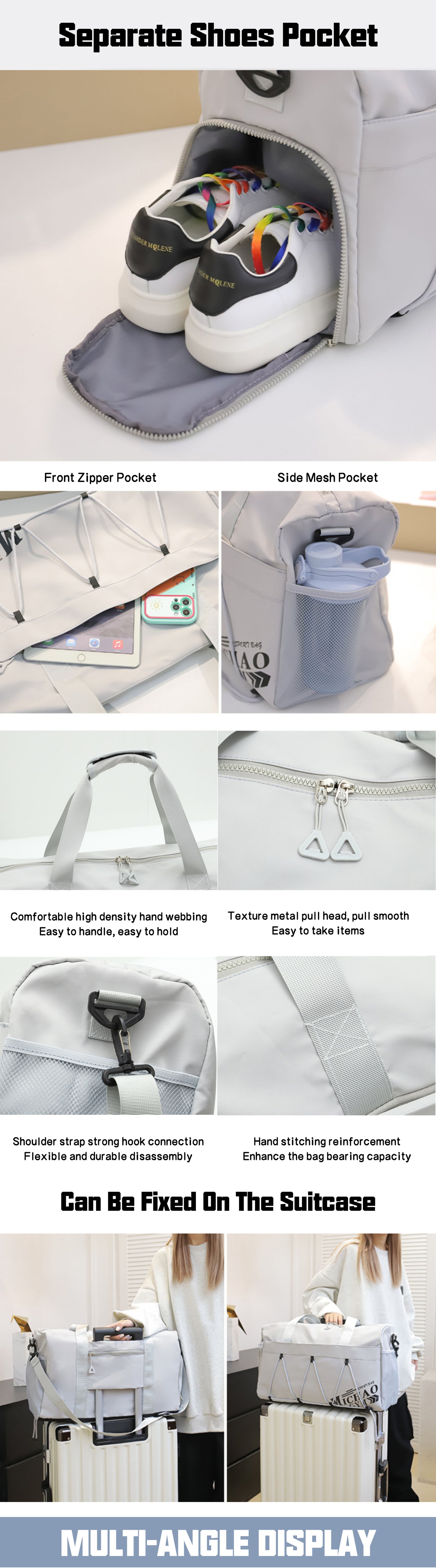 Waterproof Oxford Sports Travel Lightweight Duffel Bag product detail