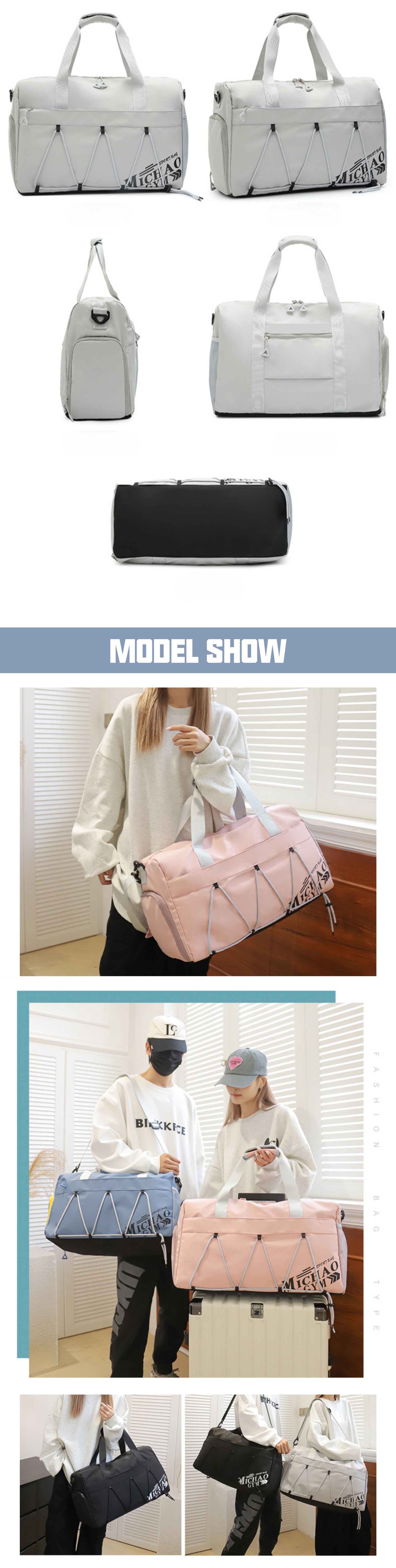 Waterproof Oxford Sports Travel Lightweight Duffel Bag product detail