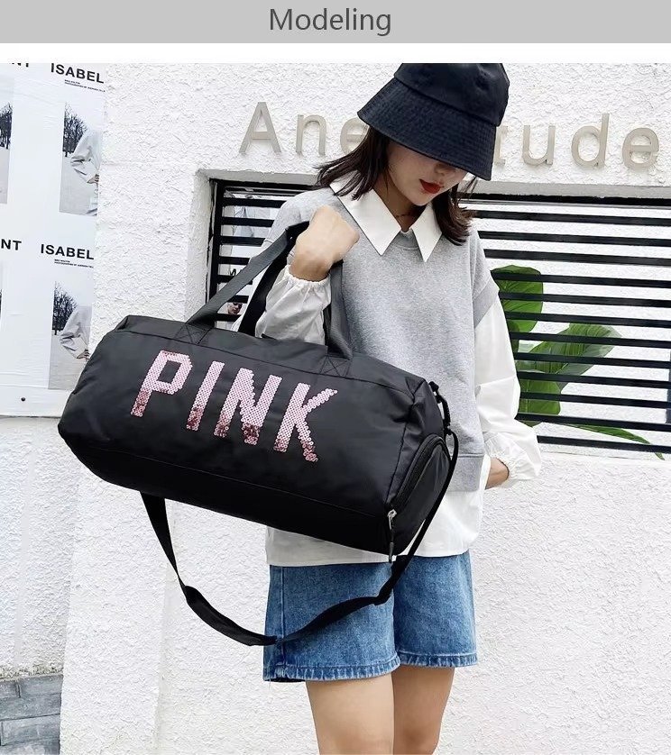 Large Capacity Nylon Waterproof Travel Fitness Sport Gym Bag Dry and Wet Separation Duffel Handbag with Shoe Compartment detail image