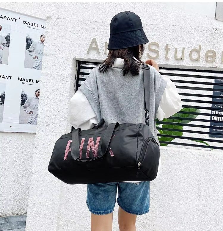 Large Capacity Nylon Waterproof Travel Fitness Sport Gym Bag Dry and Wet Separation Duffel Handbag with Shoe Compartment detail image