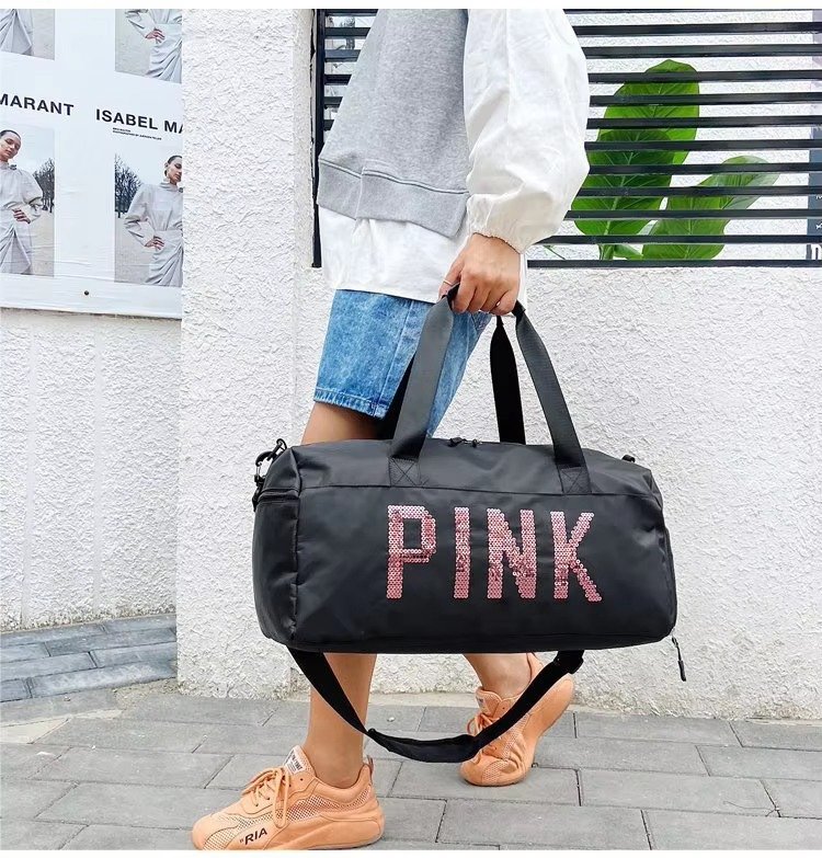 Large Capacity Nylon Waterproof Travel Fitness Sport Gym Bag Dry and Wet Separation Duffel Handbag with Shoe Compartment detail image
