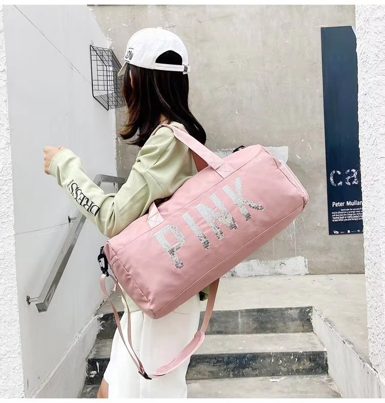 Large Capacity Nylon Waterproof Travel Fitness Sport Gym Bag Dry and Wet Separation Duffel Handbag with Shoe Compartment detail image
