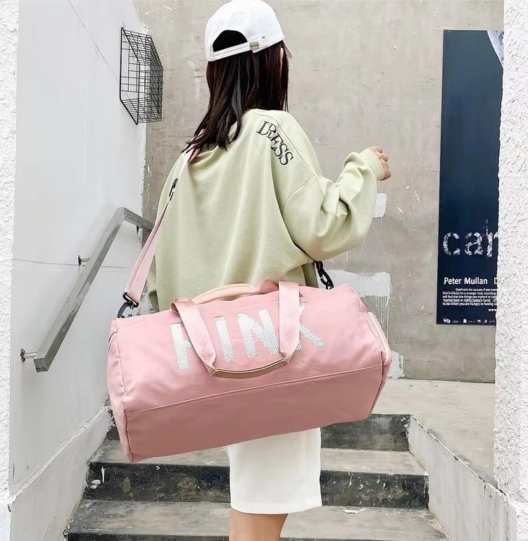 Large Capacity Nylon Waterproof Travel Fitness Sport Gym Bag Dry and Wet Separation Duffel Handbag with Shoe Compartment detail image