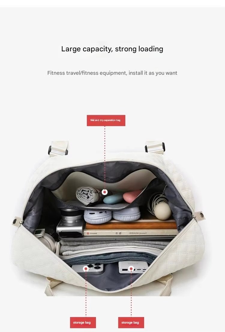 Water-Resistant Dry Wet Separation Oxford Weekend Travel Duffel Bag product detail