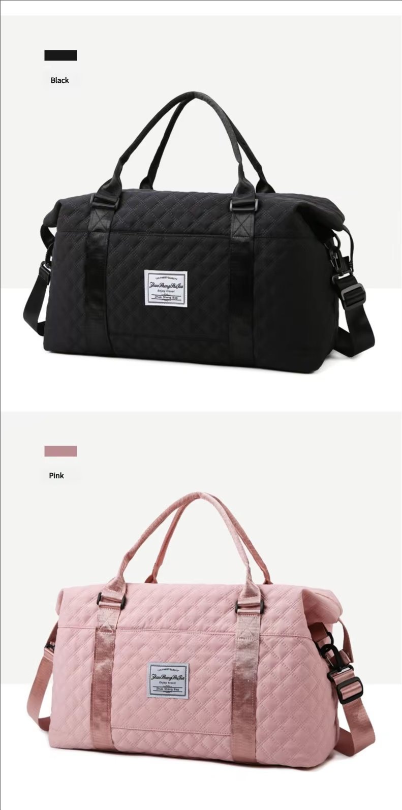 Water-Resistant Dry Wet Separation Oxford Weekend Travel Duffel Bag product detail