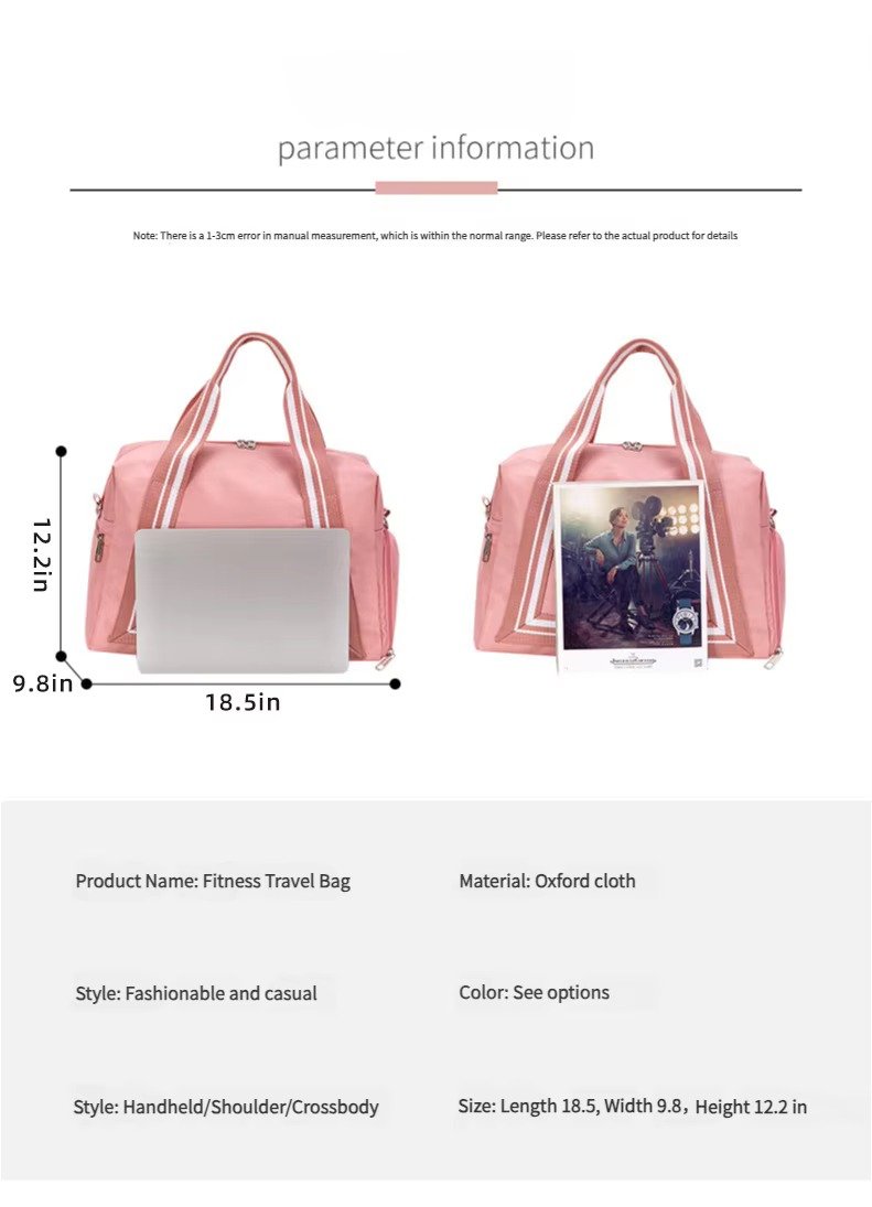 Large Capacity 'S Dry Wet Separate Gym Fitness Yoga Duffel Bag Overnight Weekend Handbag Travel Bags with Shoes Storage detail image