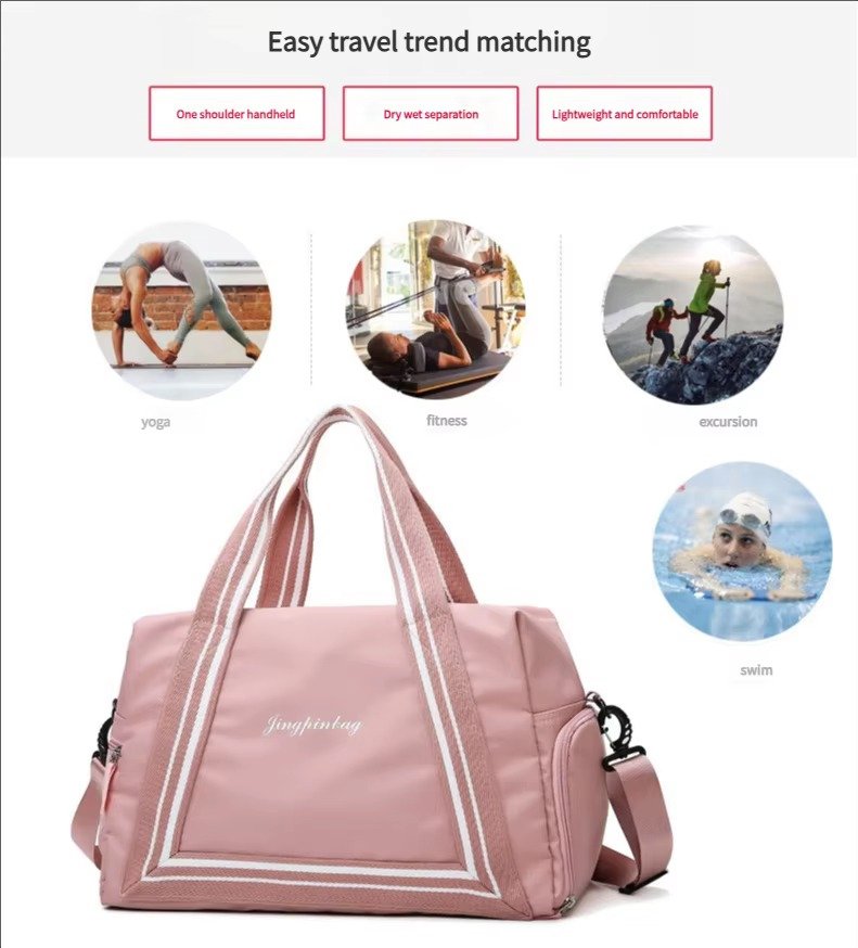 Large Capacity 'S Dry Wet Separate Gym Fitness Yoga Duffel Bag Overnight Weekend Handbag Travel Bags with Shoes Storage detail image