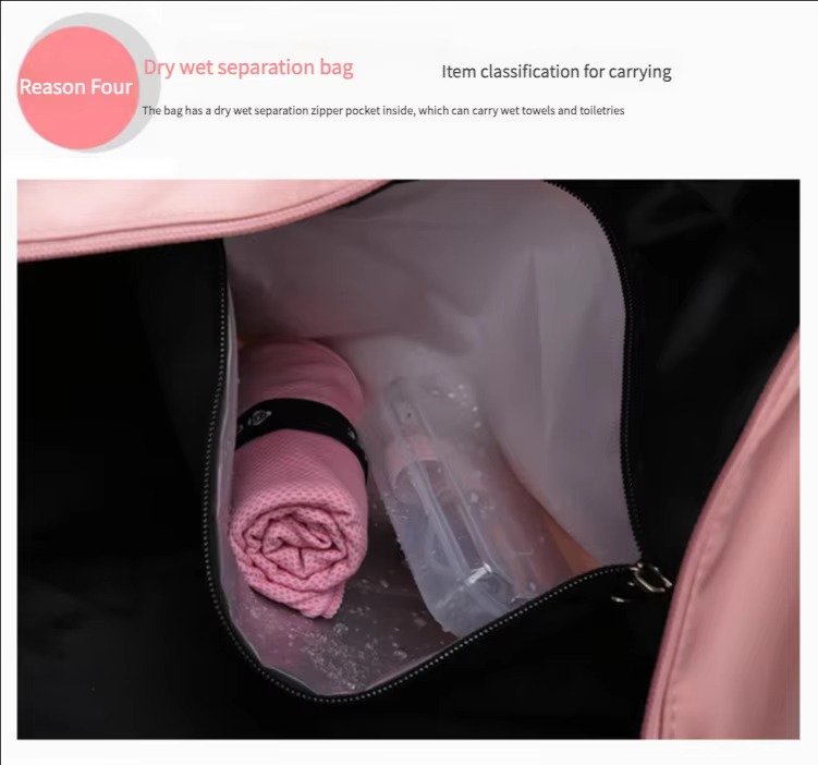 Large Capacity 'S Dry Wet Separate Gym Fitness Yoga Duffel Bag Overnight Weekend Handbag Travel Bags with Shoes Storage detail image