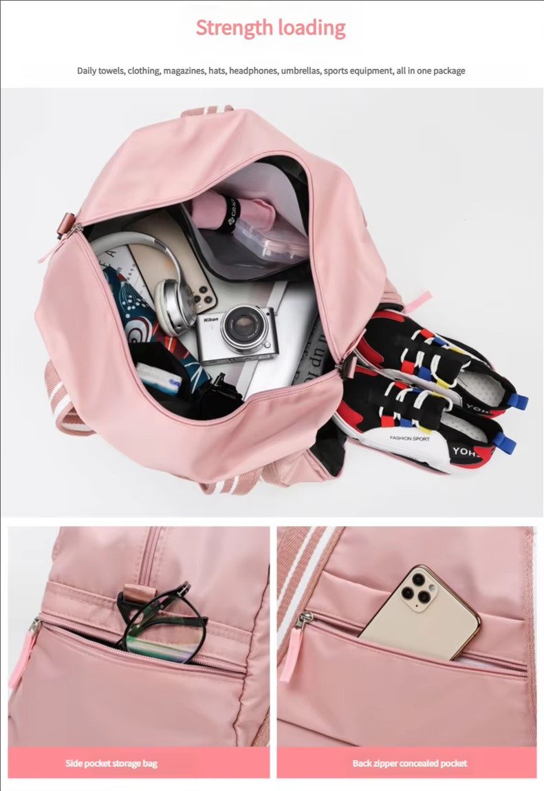 Large Capacity 'S Dry Wet Separate Gym Fitness Yoga Duffel Bag Overnight Weekend Handbag Travel Bags with Shoes Storage detail image
