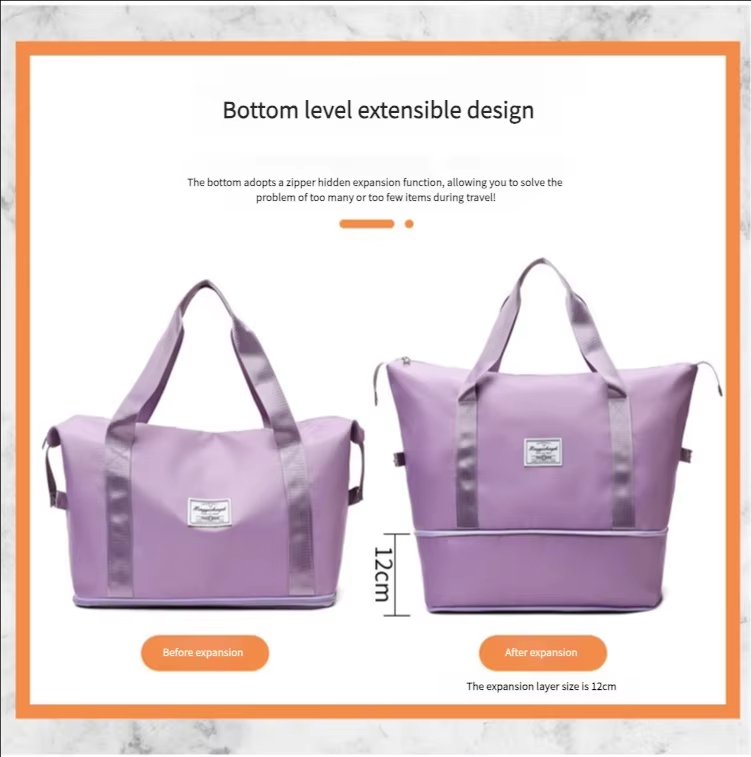 Oxford Waterproof Large Capacity Foldable Multi-function Gym Travel Tote Bag - product detail