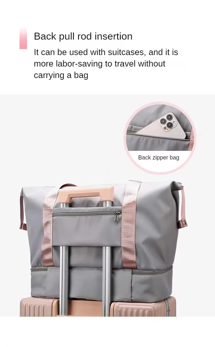 Lightweight Short Trip Travel Bag Tote Trolley Sleeve Multi-function Storage Gym Weekender Sports Handbag - product detail