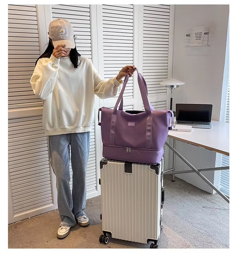Lightweight Short Trip Travel Bag Tote Trolley Sleeve Multi-function Storage Gym Weekender Sports Handbag - product detail