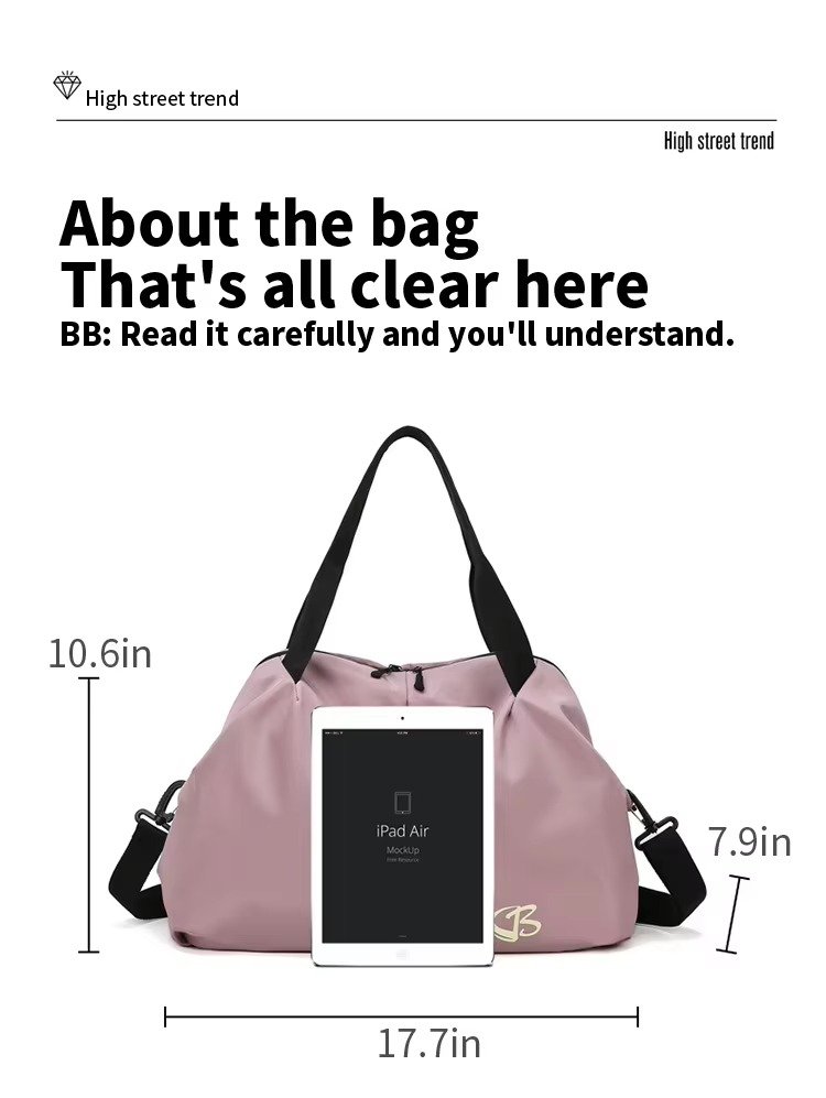 Travel Duffle Bag Large Capacity Fitness Gym Sports Bag Dry Wet Separation Crossbody Shoulder Handbag Luggage Bag detail image