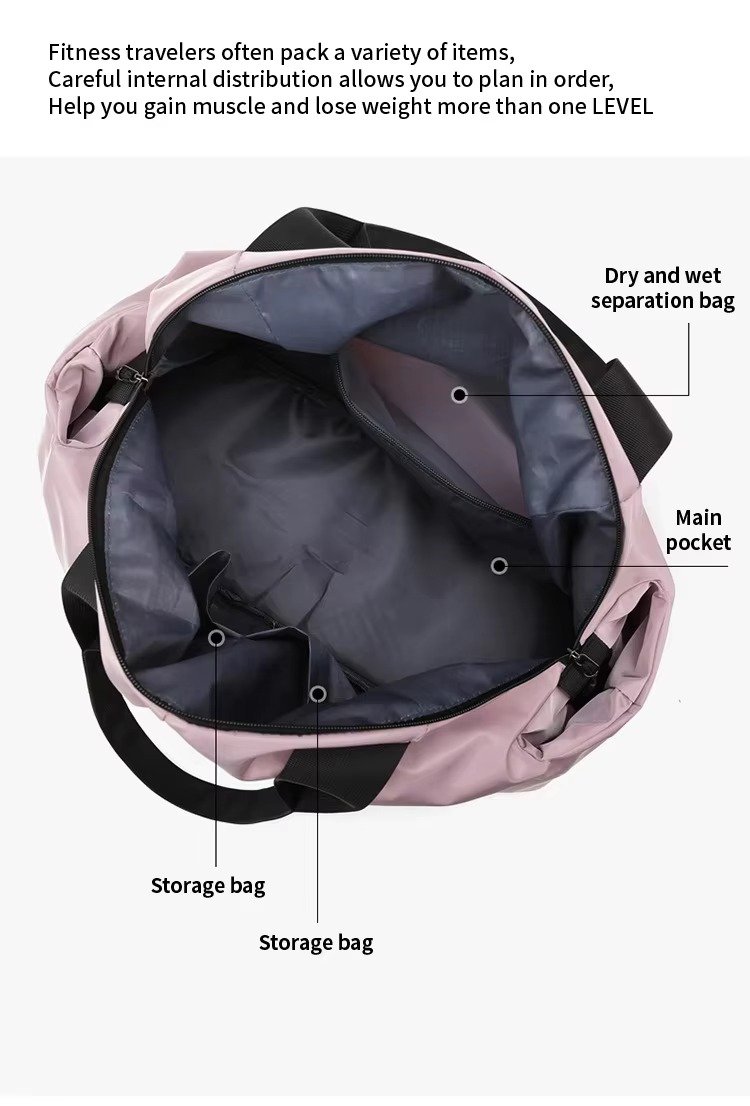 Travel Duffle Bag Large Capacity Fitness Gym Sports Bag Dry Wet Separation Crossbody Shoulder Handbag Luggage Bag detail image