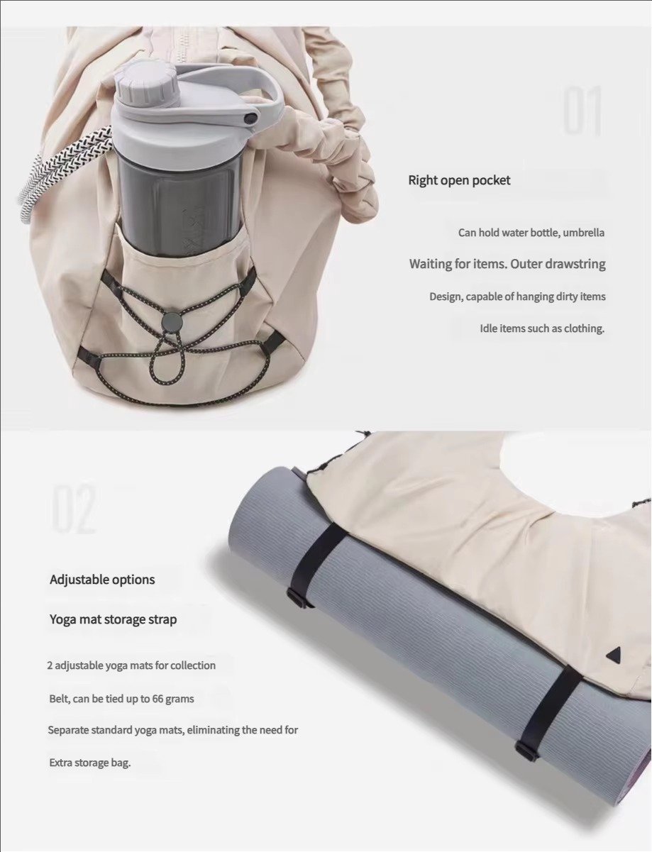 Ladies Sports Travel Gym Duffel Bag Waterproof Messenger Crossbody Tote Yoga Mat Carrier Bag Shoulder Handbag detail image
