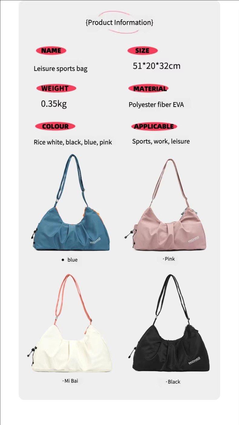 Design Single Shoulder Crossbody Gym Tote Bag High Capacity Travel Fitness Sports Duffel Bag detail image