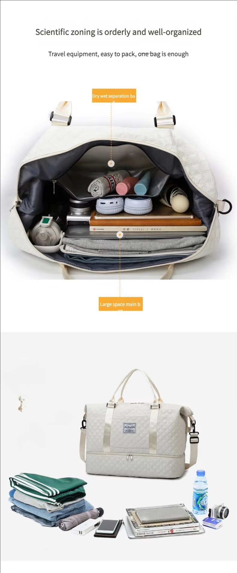 Shoe Compartment Oxford Weekend Travel Duffel Bag product detail