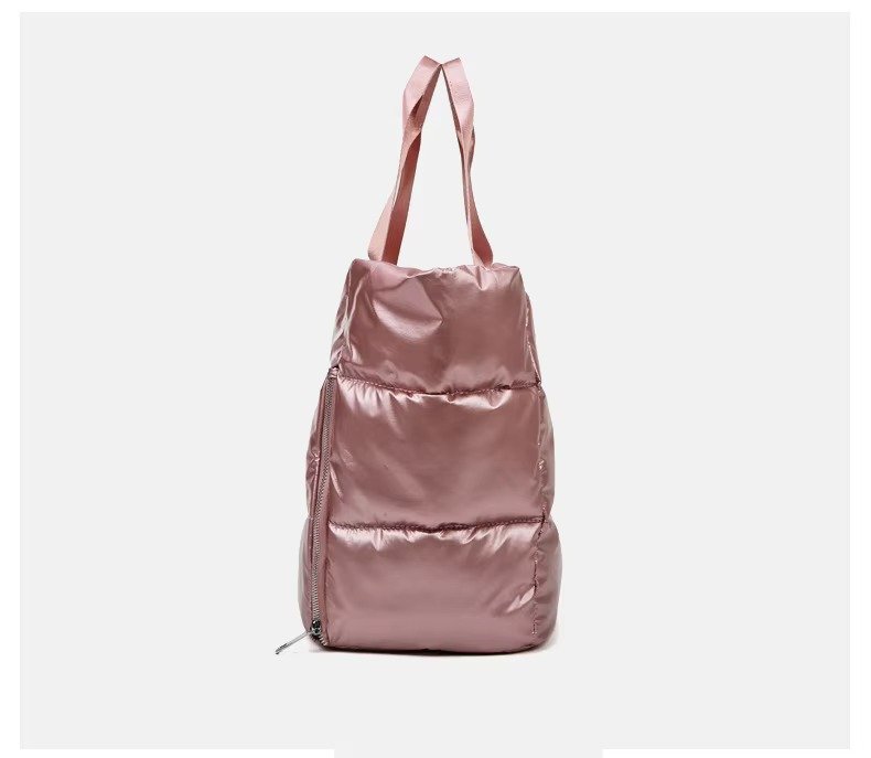 Large Capacity Nylon Puffer Gym Fitness Tote Bag Lightweight Travel Duffel Bag Waterproof Shoulder Handbag Yoga Swimming Bag detail image