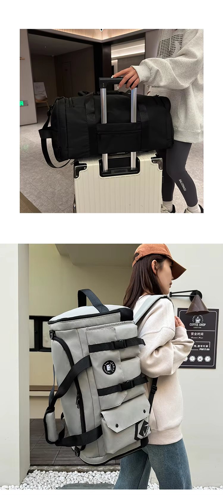 Waterproof Dry Wet Separation Oxford Weekend Travel Duffel Bag product detail