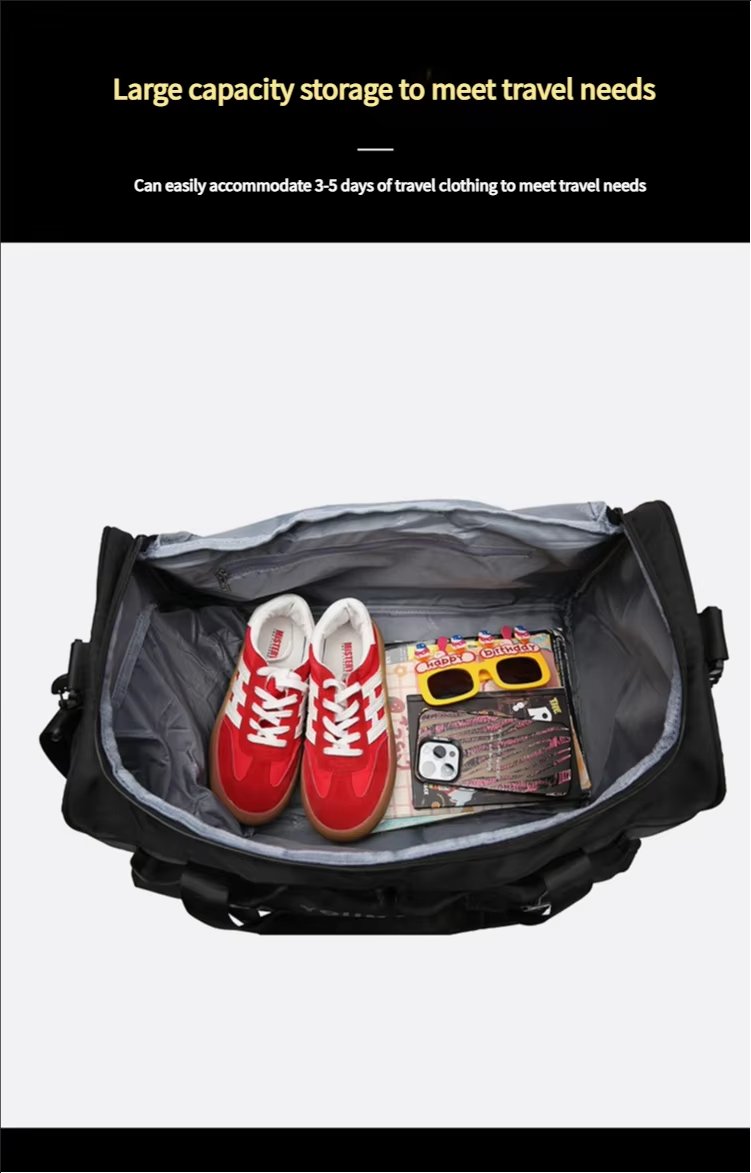 Waterproof Shoe Compartment Nylon Weekend Travel Lightweight Duffel Bag product detail