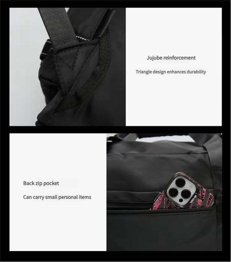 Waterproof Shoe Compartment Nylon Weekend Travel Lightweight Duffel Bag product detail