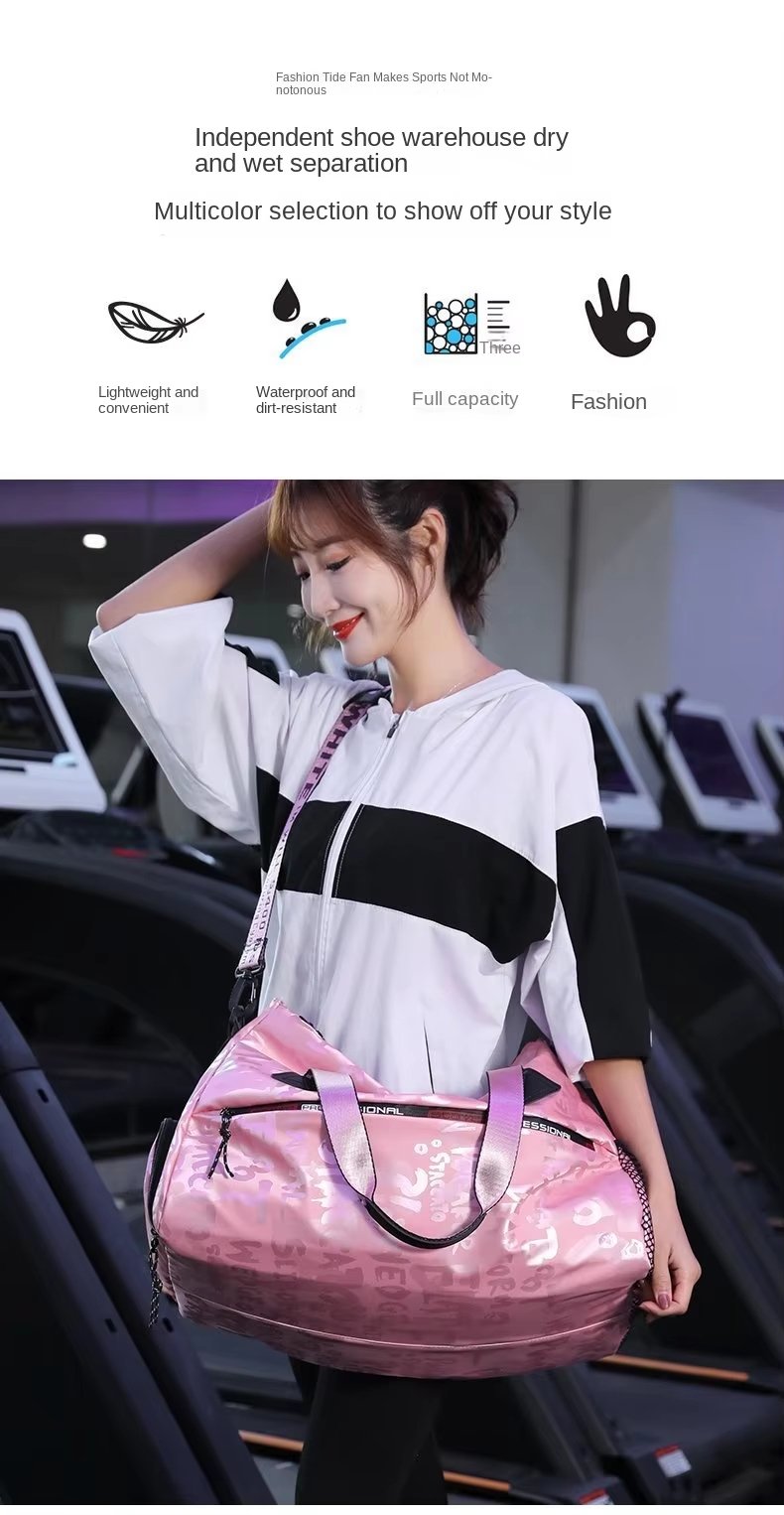 Waterproof Shoe Compartment Nylon Weekend Travel Yoga Duffel Bag product detail