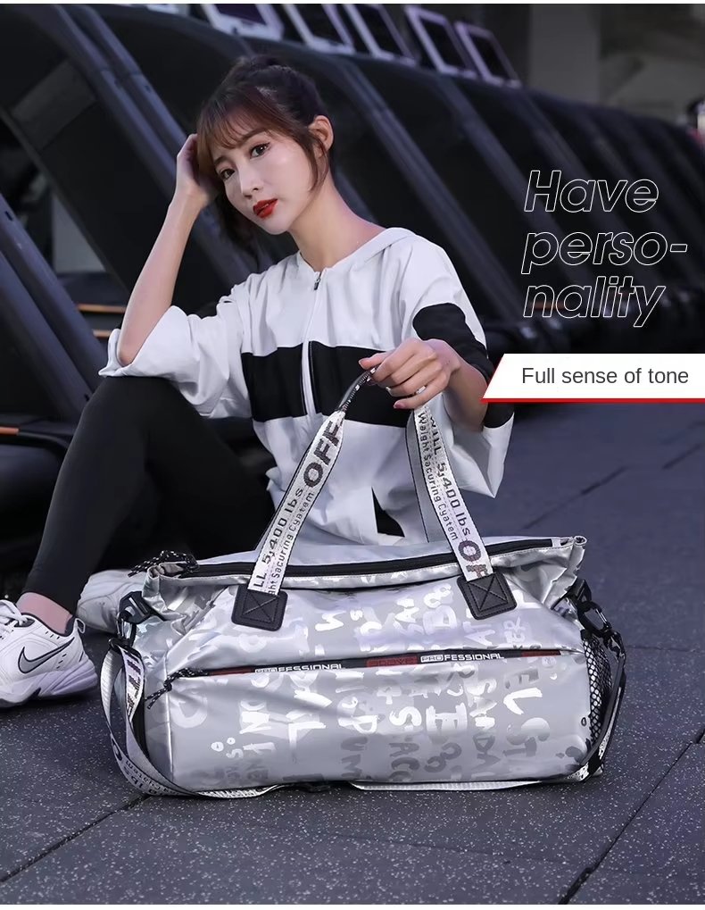 Waterproof Shoe Compartment Nylon Weekend Travel Yoga Duffel Bag product detail