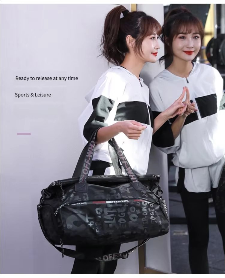 Waterproof Shoe Compartment Nylon Weekend Travel Yoga Duffel Bag product detail