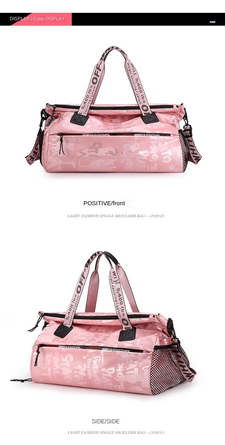Waterproof Shoe Compartment Nylon Weekend Travel Yoga Duffel Bag product detail