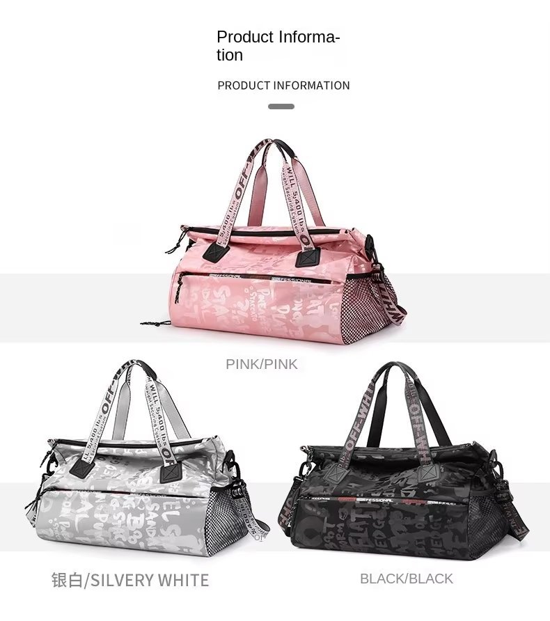 Waterproof Shoe Compartment Nylon Weekend Travel Yoga Duffel Bag product detail