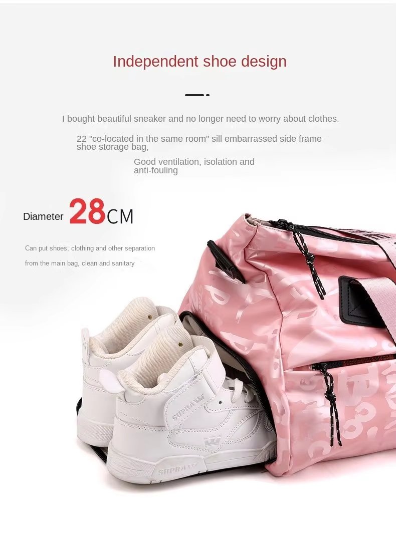 Waterproof Shoe Compartment Nylon Weekend Travel Yoga Duffel Bag product detail