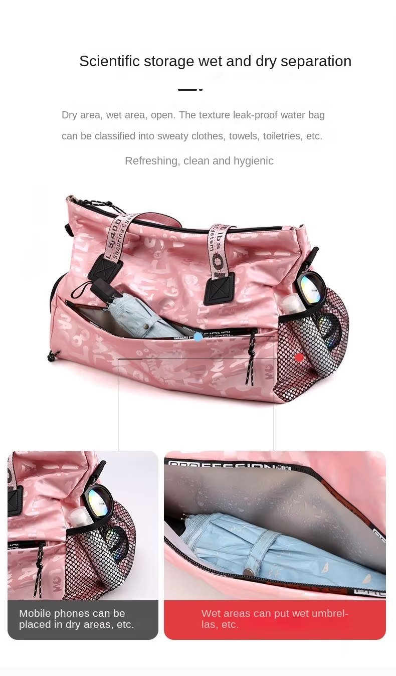 Waterproof Shoe Compartment Nylon Weekend Travel Yoga Duffel Bag product detail