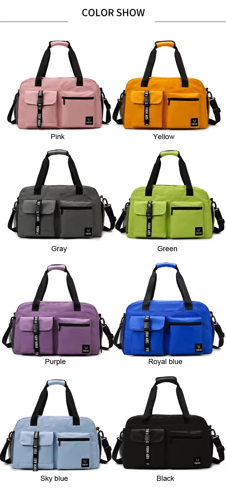 Custom Logo Oxford Sports Duffel Bag – Waterproof Gym Fitness Bag with Shoe Compartment product detail