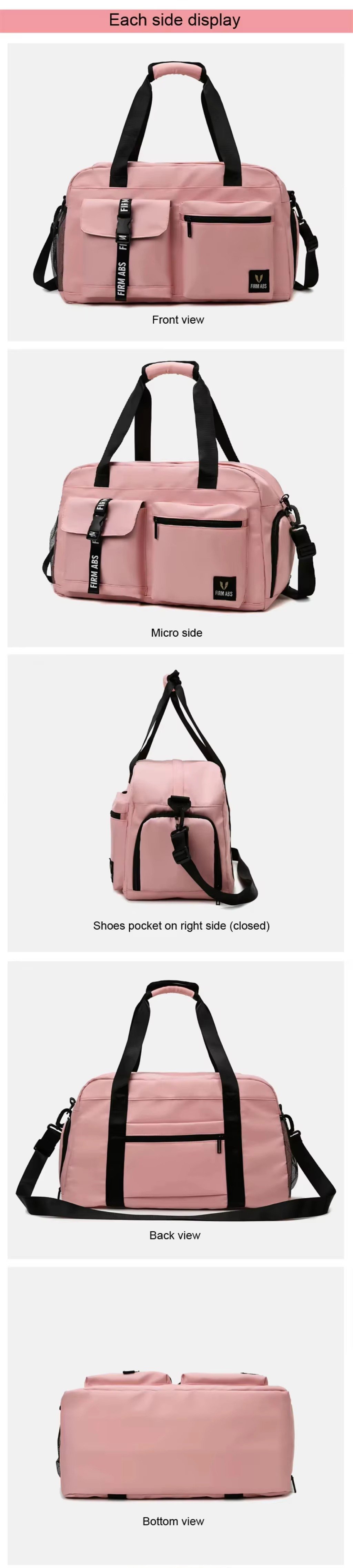 Custom Logo Oxford Sports Duffel Bag – Waterproof Gym Fitness Bag with Shoe Compartment product detail