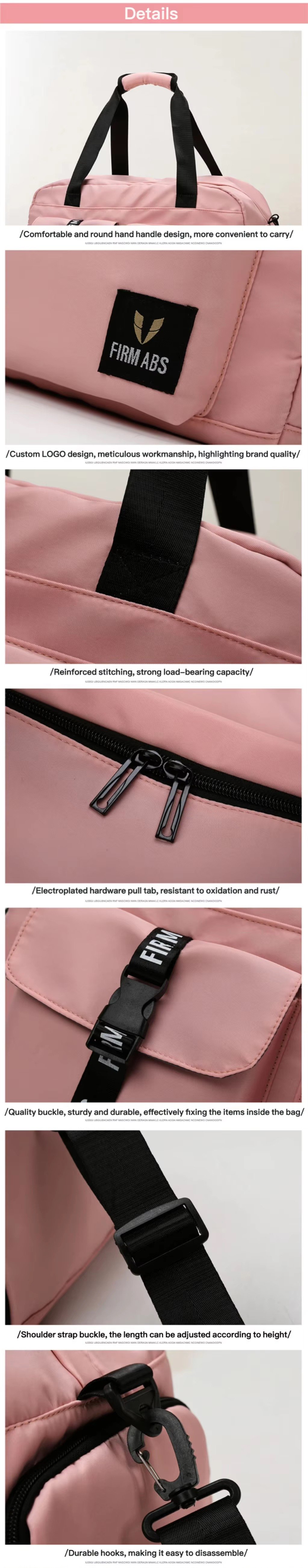 Custom Logo Oxford Sports Duffel Bag – Waterproof Gym Fitness Bag with Shoe Compartment product detail