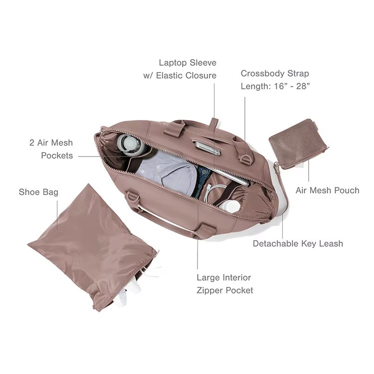 Waterproof Lightweight Weekender Overnight Gym Sports Travel Tote Bag - product detail