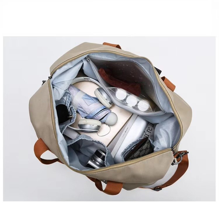 Custom Logo Waterproof Oxford Duffel Bag 30-40L with Shoe Compartment – Unisex Gym & Travel Bag product detail