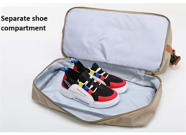 Custom Logo Waterproof Oxford Duffel Bag 30-40L with Shoe Compartment – Unisex Gym & Travel Bag product detail