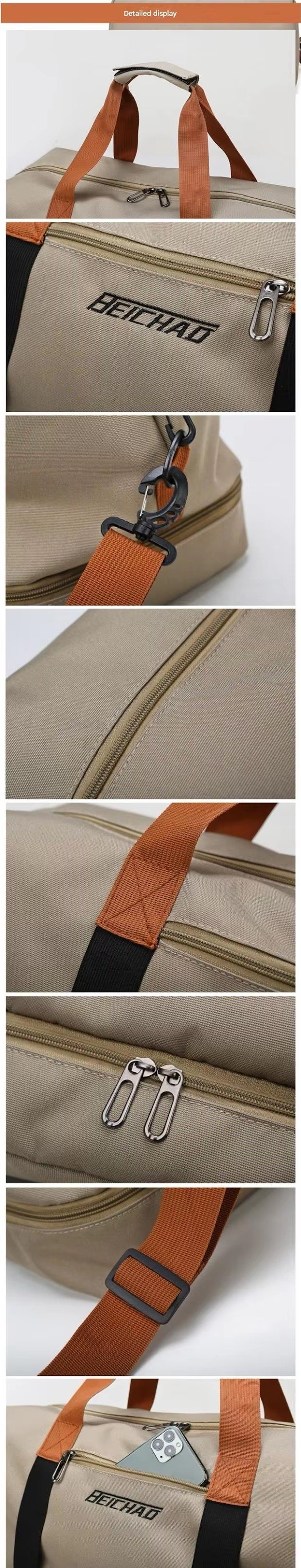 Custom Logo Waterproof Oxford Duffel Bag 30-40L with Shoe Compartment – Unisex Gym & Travel Bag product detail
