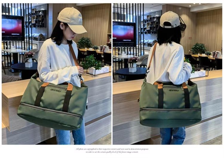Custom Logo Waterproof Oxford Duffel Bag 30-40L with Shoe Compartment – Unisex Gym & Travel Bag product detail