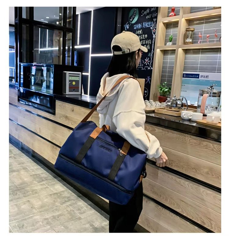 Custom Logo Waterproof Oxford Duffel Bag 30-40L with Shoe Compartment – Unisex Gym & Travel Bag product detail