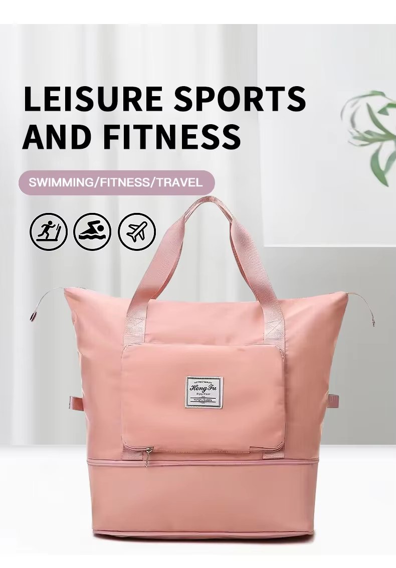 Large Capacity Waterproof Foldable Travel Duffel Sports Gym Tote Bag Folding Fitness Expansion Handbag Luggage - product detail