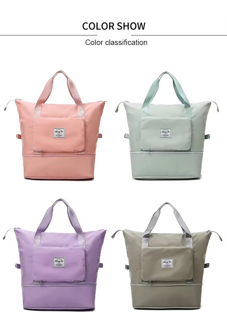 Large Capacity Waterproof Foldable Travel Duffel Sports Gym Tote Bag Folding Fitness Expansion Handbag Luggage - product detail