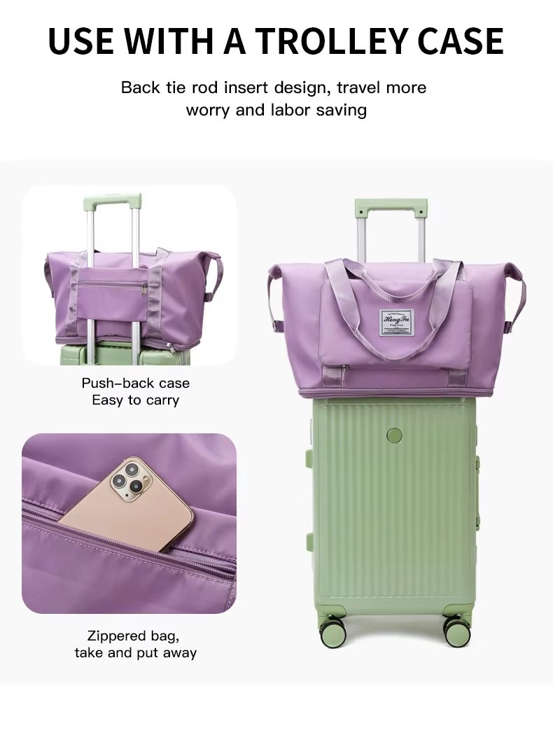 Large Capacity Waterproof Foldable Travel Duffel Sports Gym Tote Bag Folding Fitness Expansion Handbag Luggage - product detail