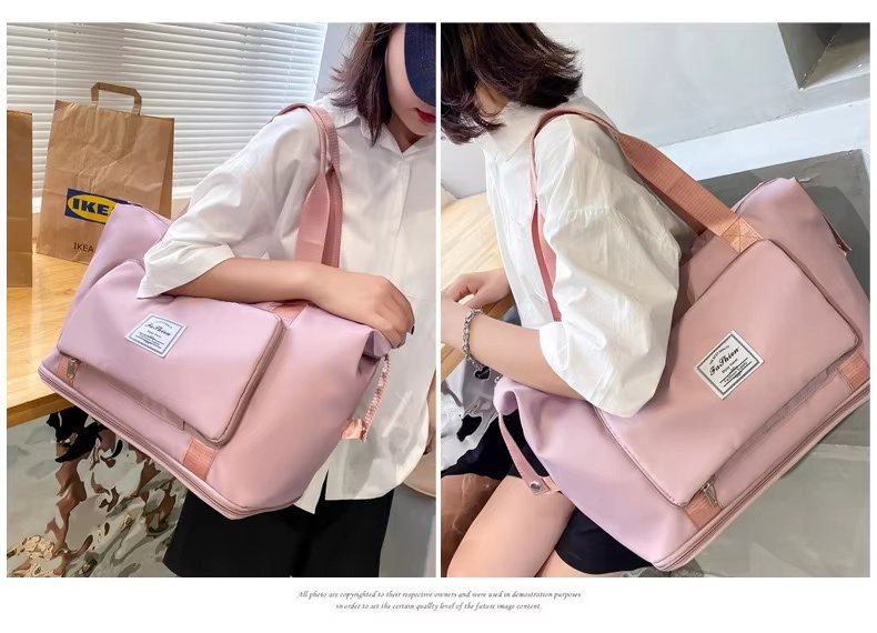 Large Capacity Waterproof Foldable Travel Duffel Sports Gym Tote Bag Folding Fitness Expansion Handbag Luggage - product detail