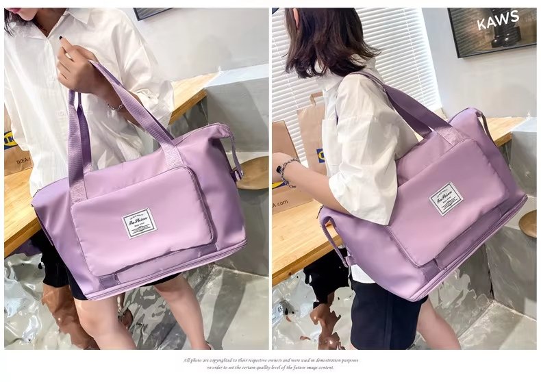 Large Capacity Waterproof Foldable Travel Duffel Sports Gym Tote Bag Folding Fitness Expansion Handbag Luggage - product detail