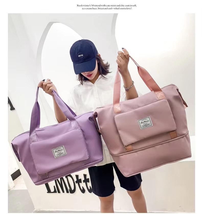 Large Capacity Waterproof Foldable Travel Duffel Sports Gym Tote Bag Folding Fitness Expansion Handbag Luggage - product detail