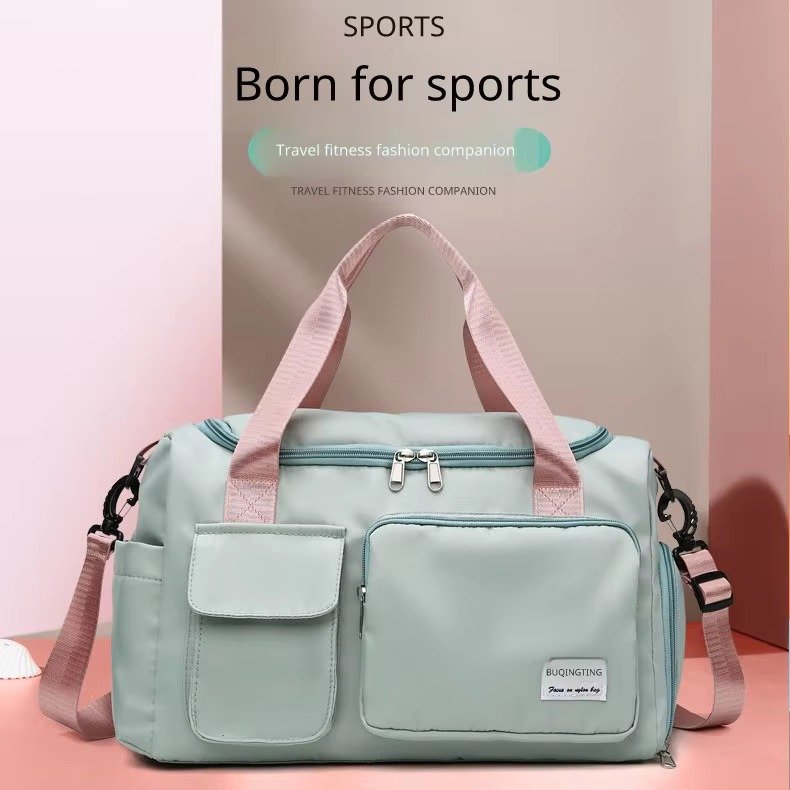 Sport Tote Shoulder Gym Training Bag Oxford Waterproof Duffle Travel Bag Carry On Weekender Bag with Shoes Compartment detail image