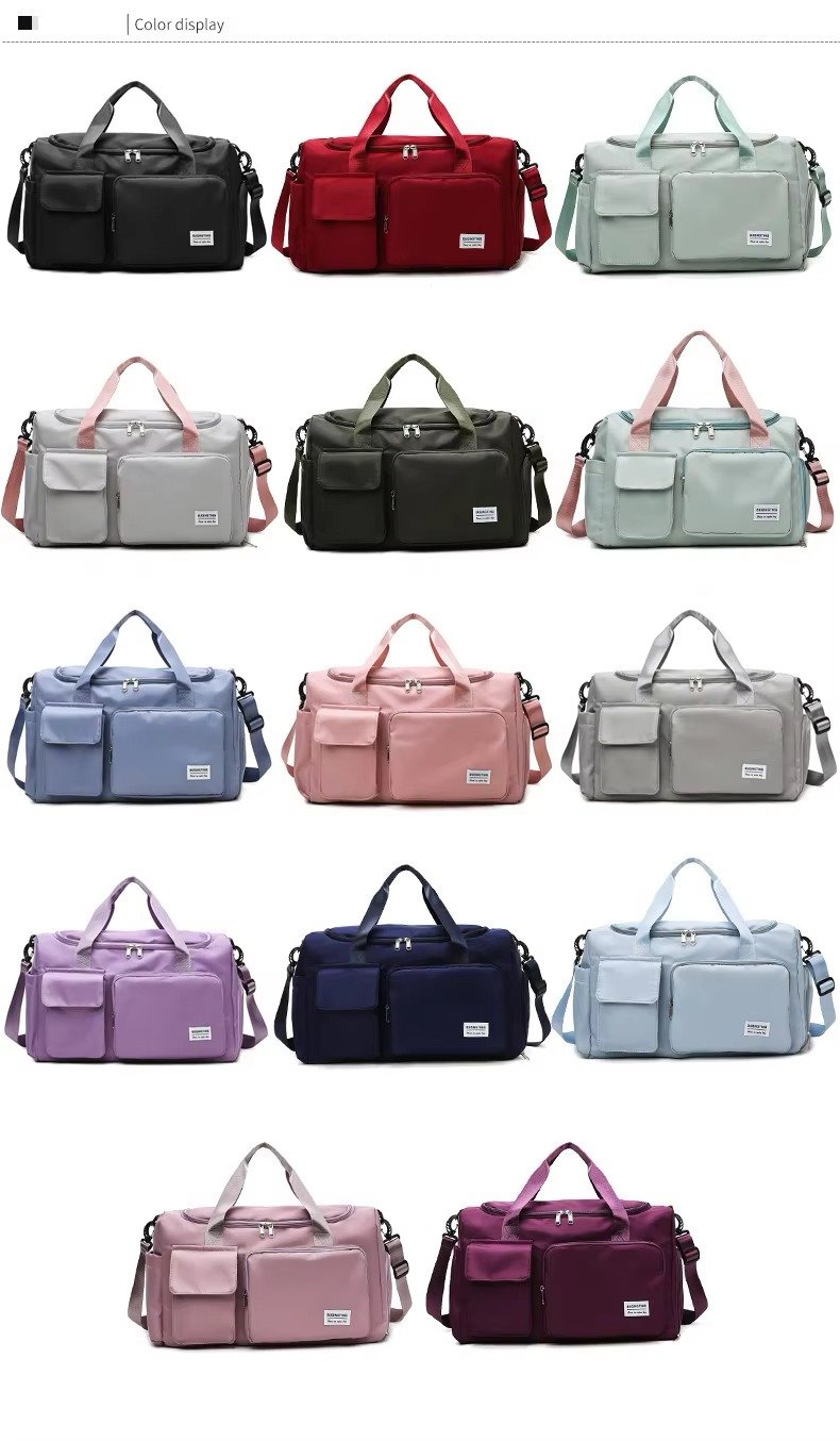 Sport Tote Shoulder Gym Training Bag Oxford Waterproof Duffle Travel Bag Carry On Weekender Bag with Shoes Compartment detail image