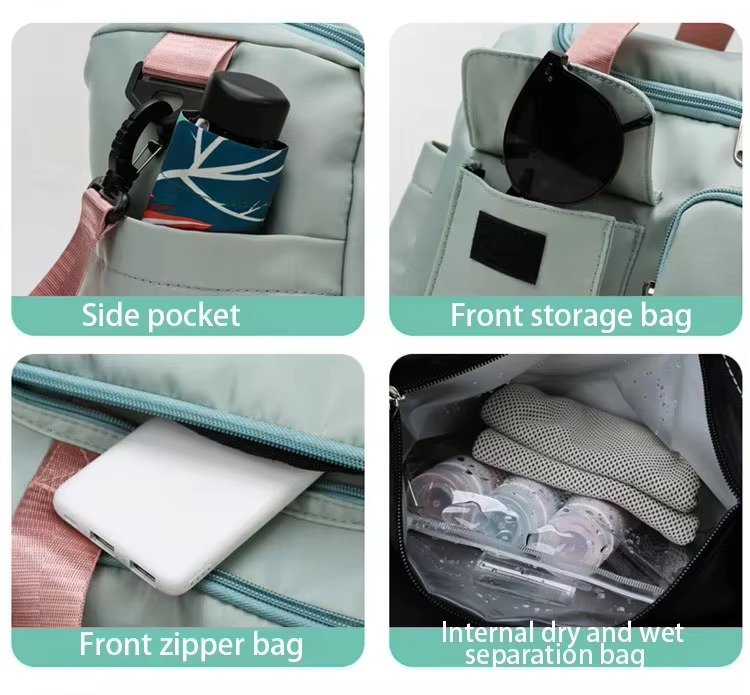 Sport Tote Shoulder Gym Training Bag Oxford Waterproof Duffle Travel Bag Carry On Weekender Bag with Shoes Compartment detail image